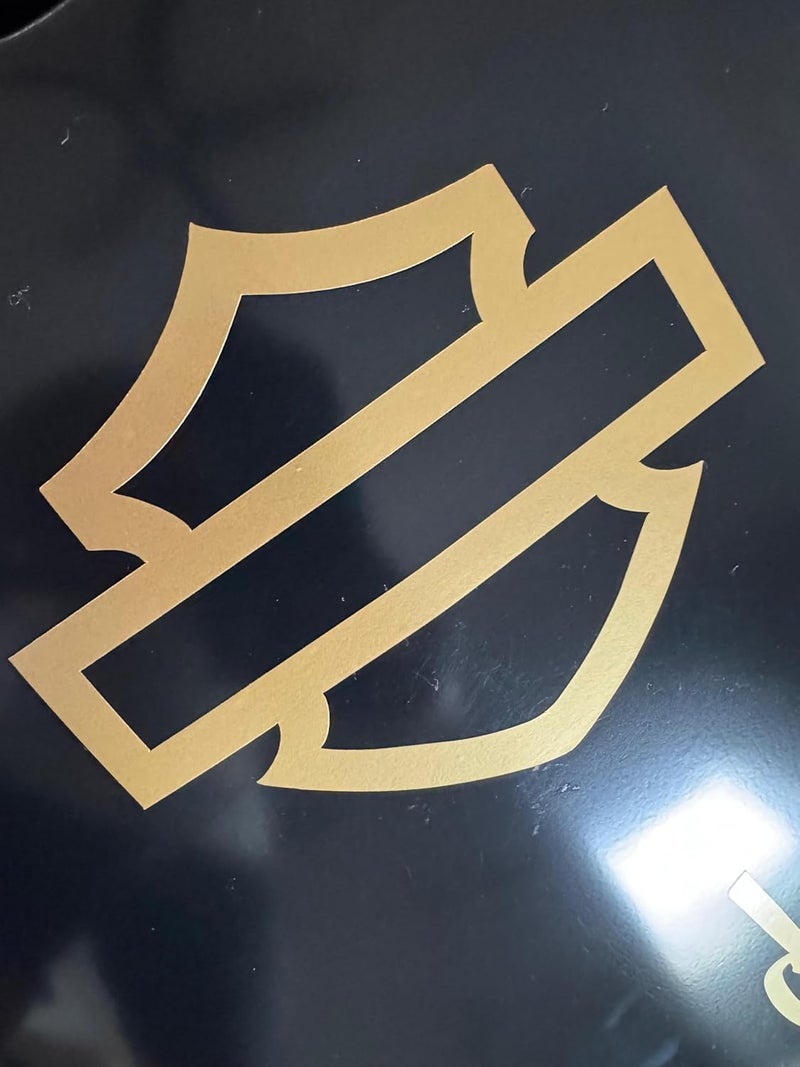 f&b decals Motorcycle bar and Shield Design Vinyl Decal #1 Piece Moto HD Club 5"x4" (Gold) - Image 2